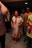 Krishna Watching Srimanthudu Movie at Prasad Lab